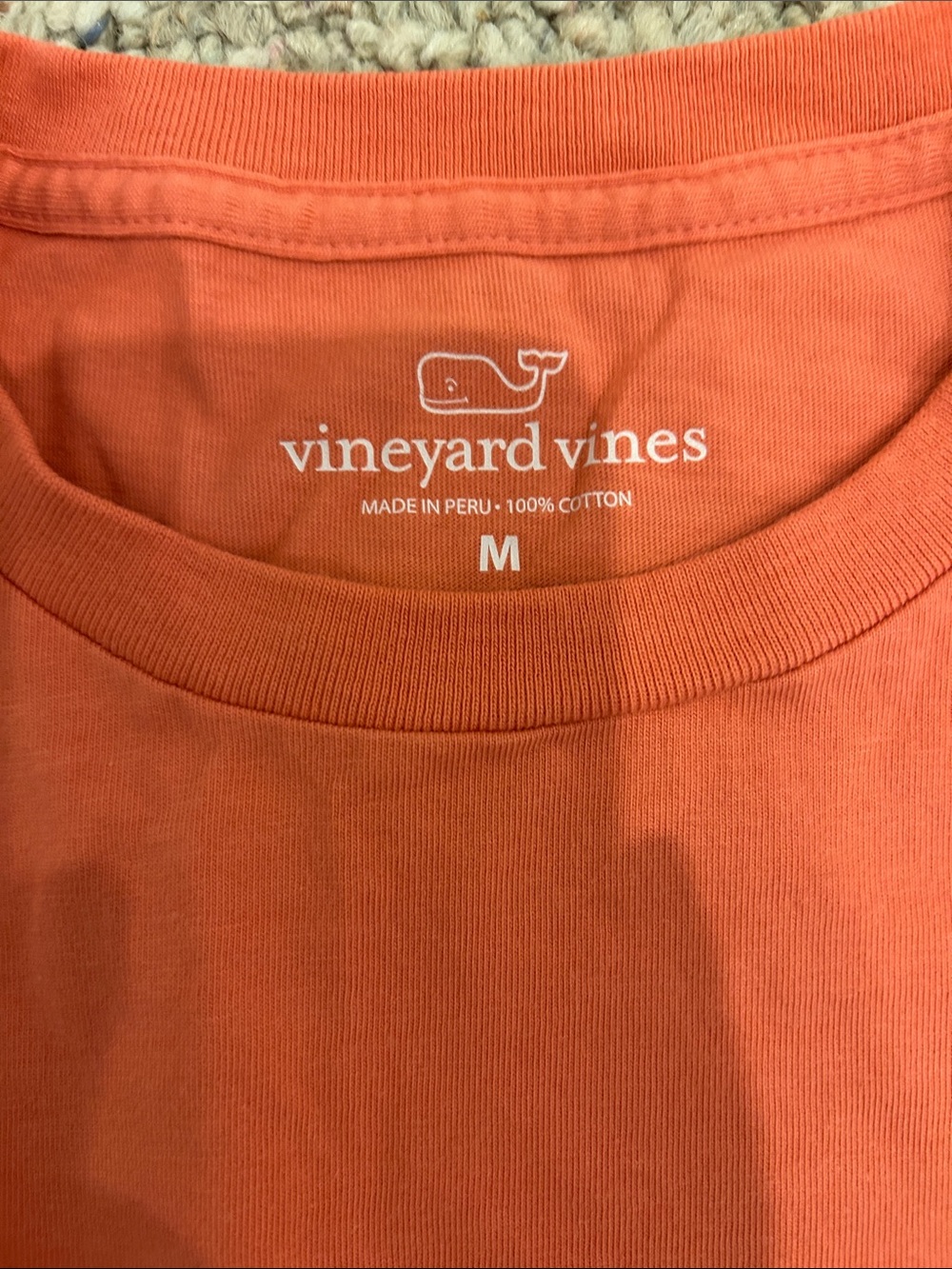 Vineyard Vines Men's Coral-Orange Pocket Tee - Picture 3 of 3